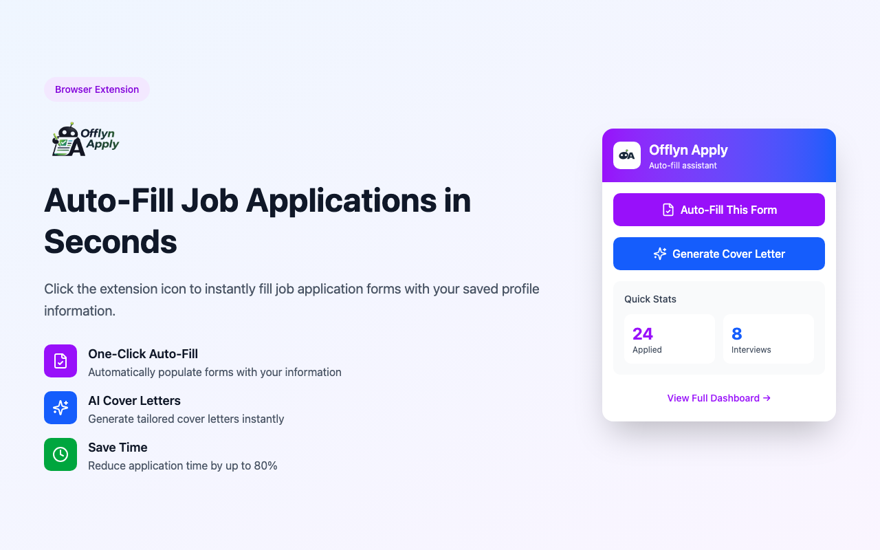 Offlyn Apply smart auto-fill detecting a job application form